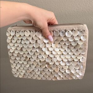 Elegant Cream Sequin Clutch - Antik Kraft